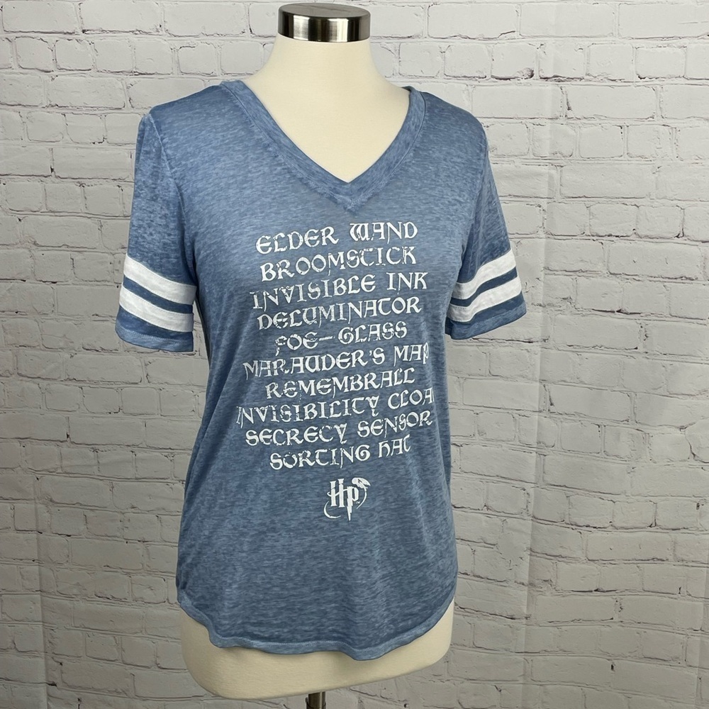 Harry Potter Blue/White Short Sleeve Tee Shirt Size Small